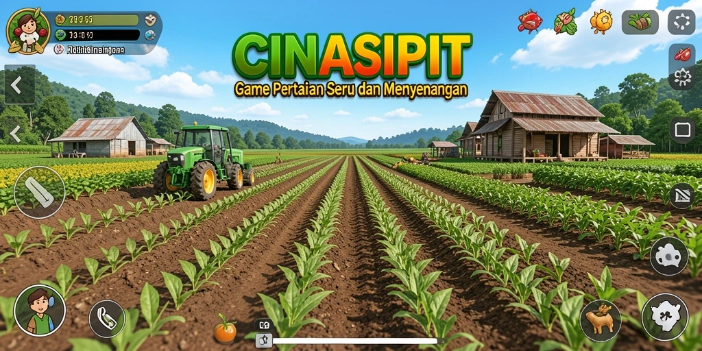 Tampilan gameplay CINASIPIT yang memukau saat berkebun.