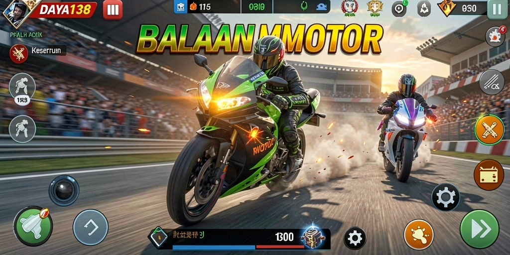Screenshot utama DAYA138 menampilkan aksi balapan motor yang mendebarkan.