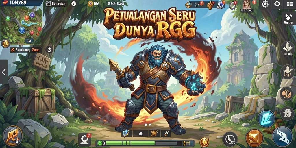 Tampilan screenshot gameplay IDN789 yang menakjubkan dari dunia RPG yang luas.