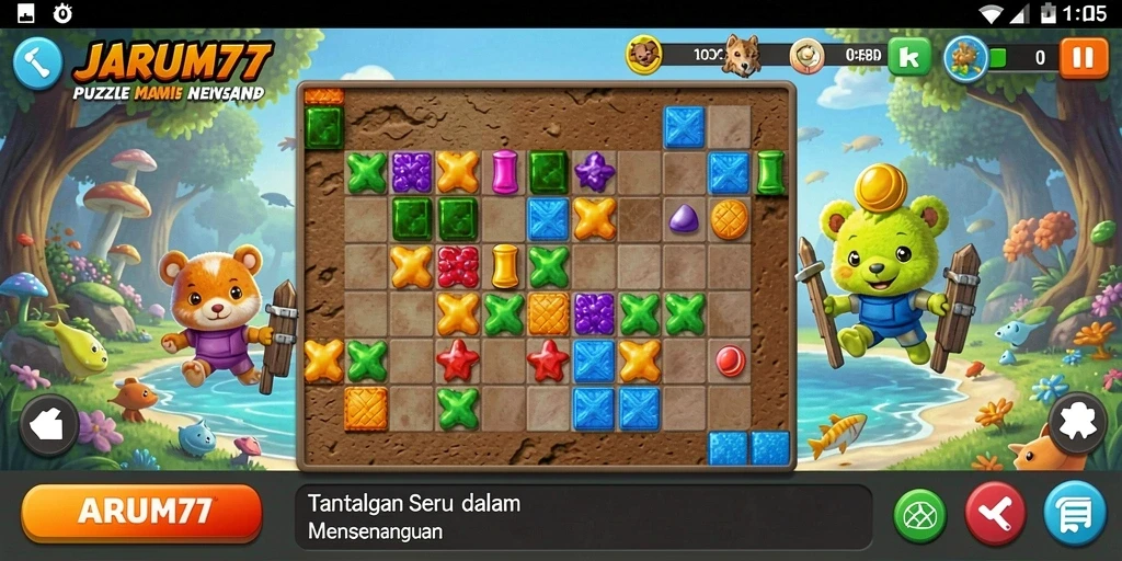 Tampilan gameplay JARUM77 yang menarik dalam menyelesaikan teka-teki.