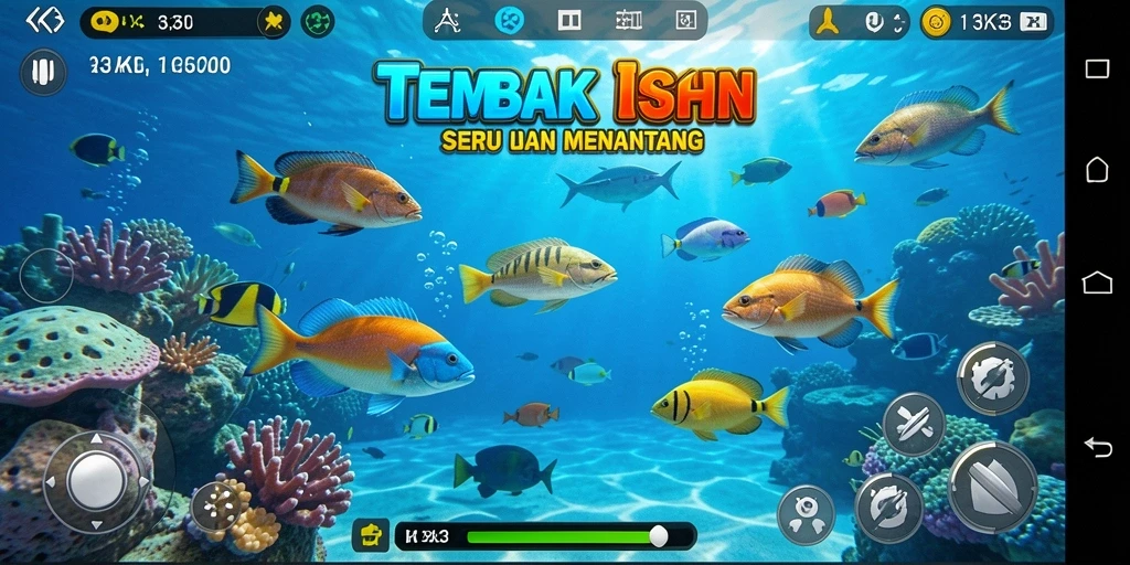 Tampilan menarik dari gameplay Tembak Ikan K3K3.