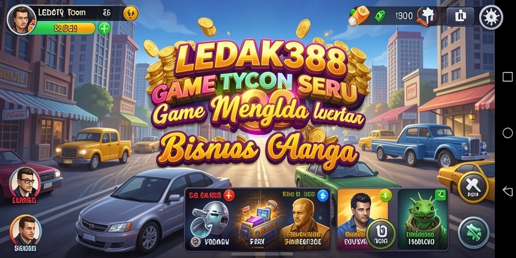 Gameplay LEDAK388 menampilkan manajemen bisnis yang seru dan interaktif.
