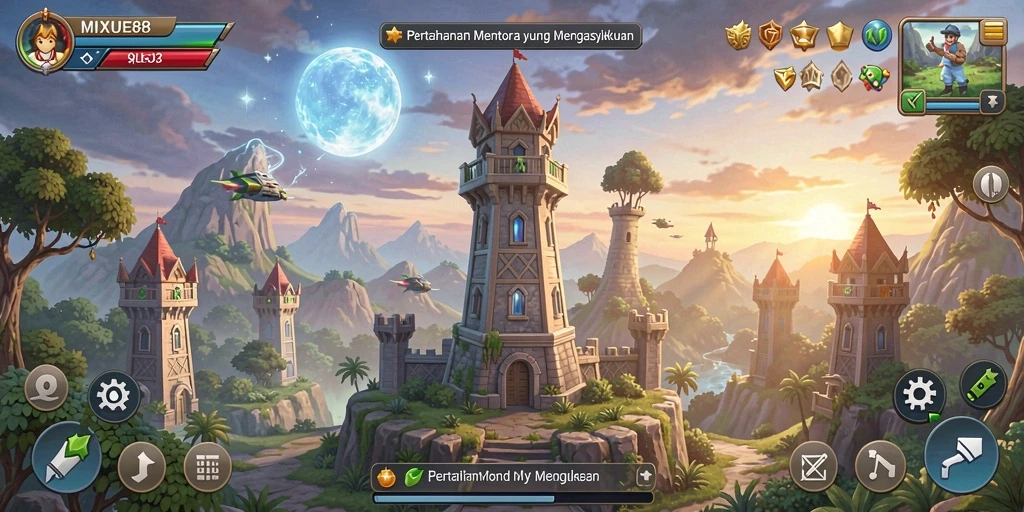 Gameplay seru dan menantang dari game Tower Defense MIXUE88.