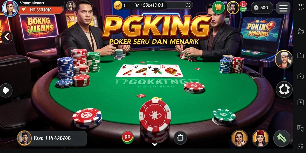 Screenshot PGKING menampilkan gameplay poker yang mendebarkan dan interaksi antar pemain.