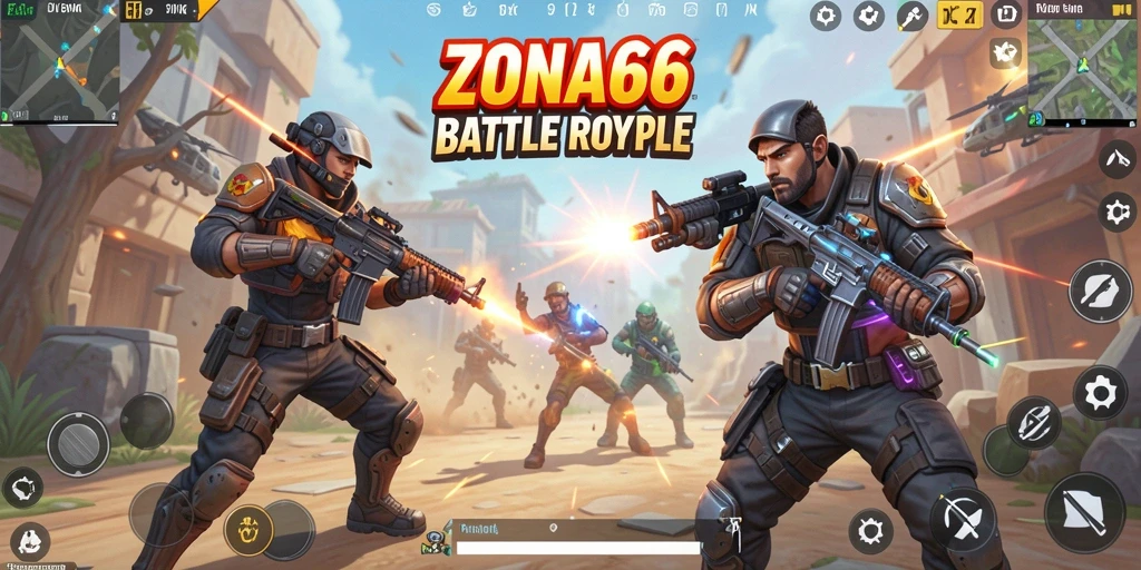 Gameplay seru di ZONA66 dengan pertempuran intens.